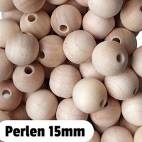 Holzperlen 15mm roh8